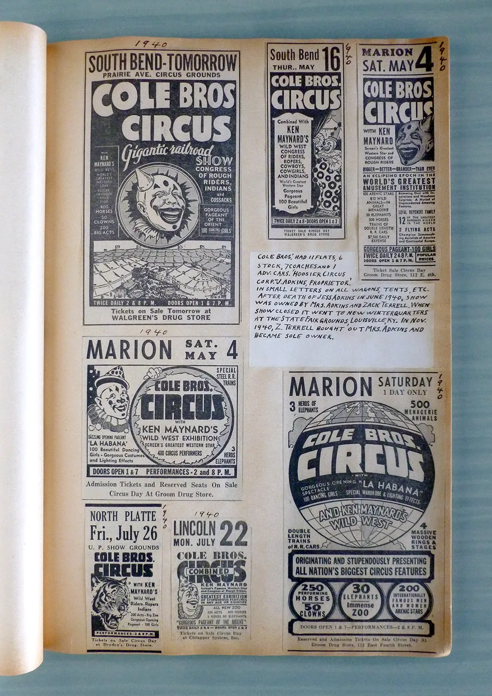 Picture an off-duty clown, alone in his wagon at night, meticulously clipping newspaper ads for his scrapbook.
