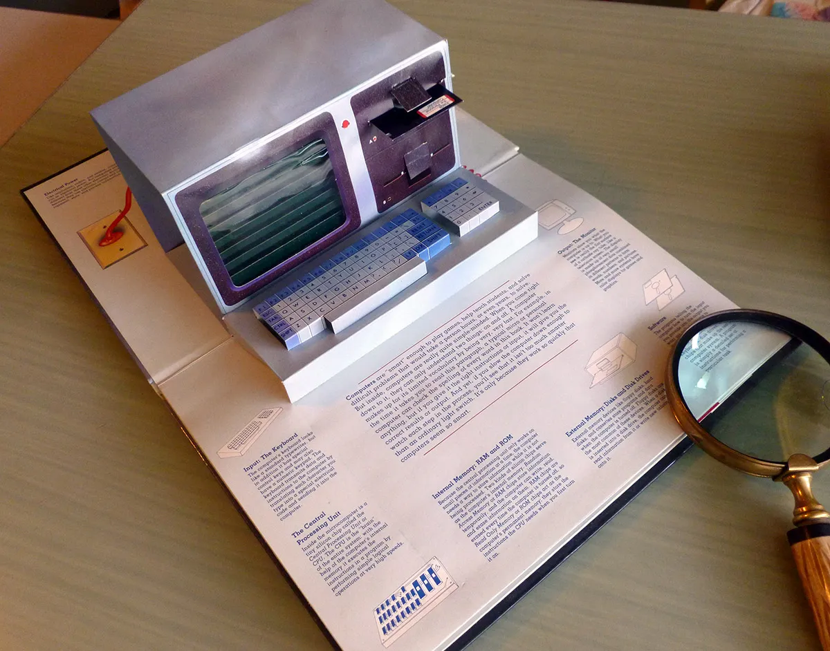 A pop-up book about personal computers proves that print can still be pertinent in the digital age.